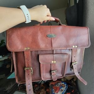 Argentinian leather handmade messenger bag
